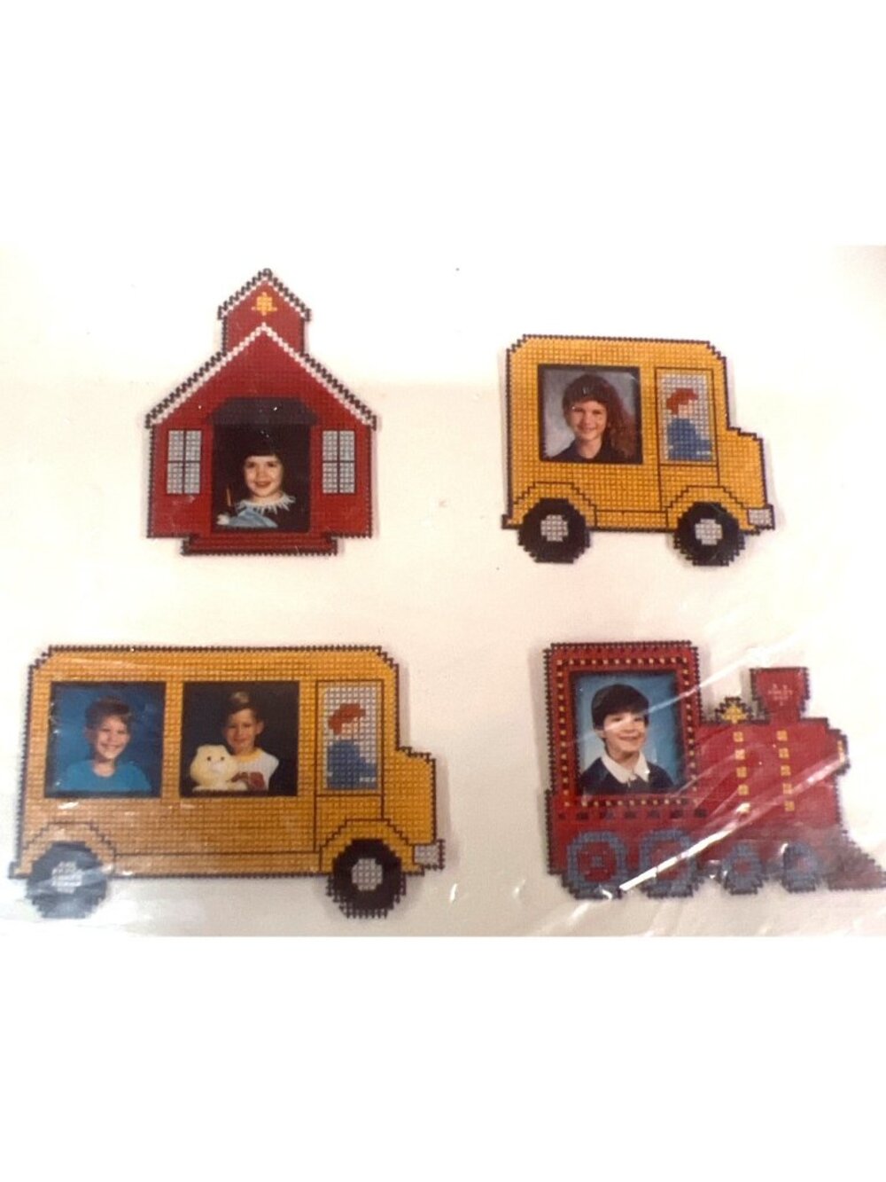 Studio Seven BC-72 Counted Cross Stitch Kit School Theme Photo Frames Magnets